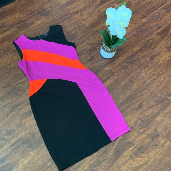 BCBGMaxazria Gladys Color Block Sheath Dress M - Picture 1 of 4